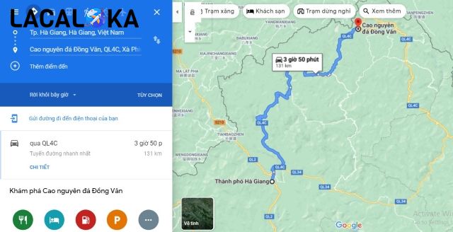 Lộ trình di chuyển từ thành phố Hà Giang đến cao nguyên đá Đồng Văn