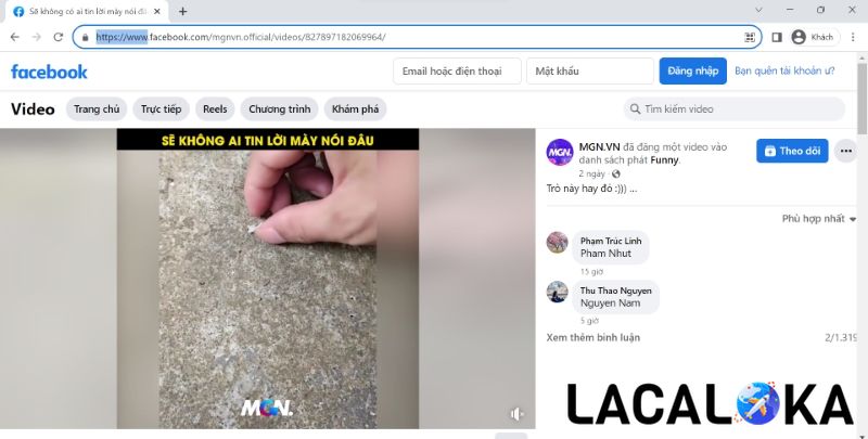 Thay thế “https://www” thành "m" để chuyển Facebook về giao diện điện thoại