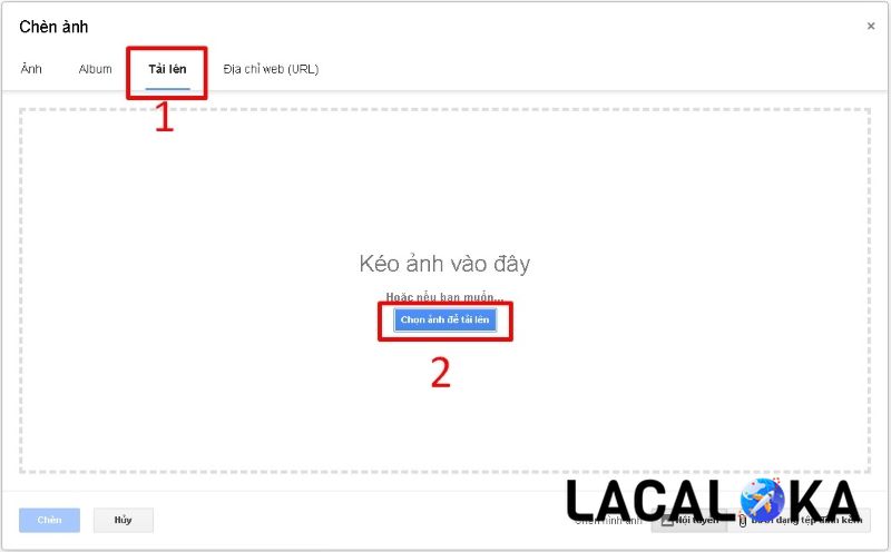 Bạn cần chọn Tải lên để có thể gửi những bức ảnh yêu thích qua gmail