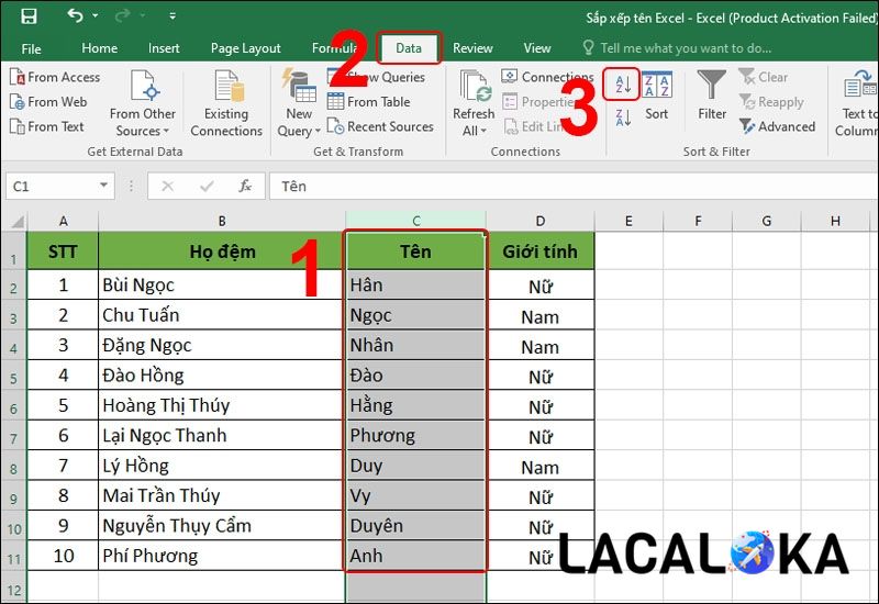 Cách sắp xếp tên theo ABC trong excel vô cùng đơn giản