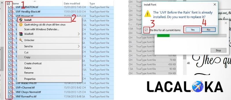 Thao tác tải file font photoshop full về máy tính vô cùng đơn giản