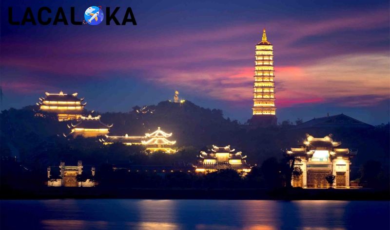 Vẻ đẹp huyền ảo chùa Bái Đính Ninh Bình về đêm